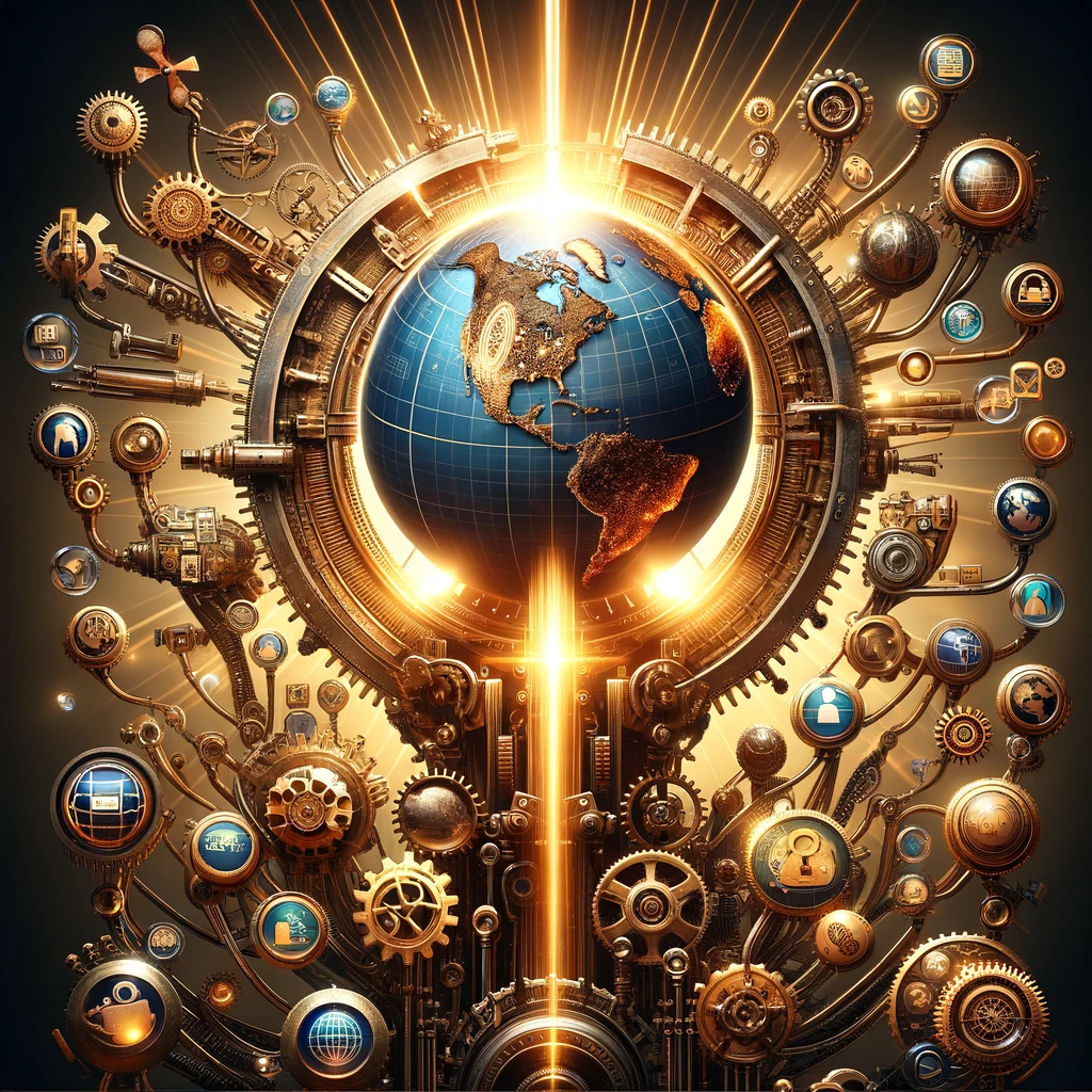 Image visualizing the expansive strategy of B2B marketing with a unique steampunk flair.